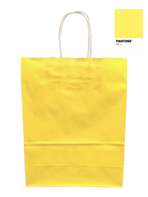 Papperskasse gul, papperspåse, kasse