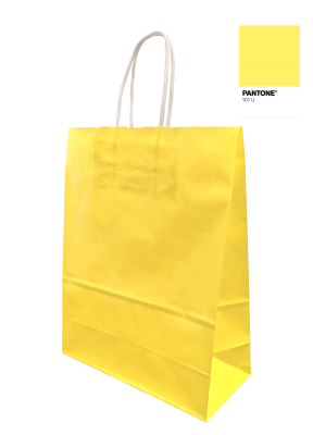 Papperskasse gul, papperspåse, kasse