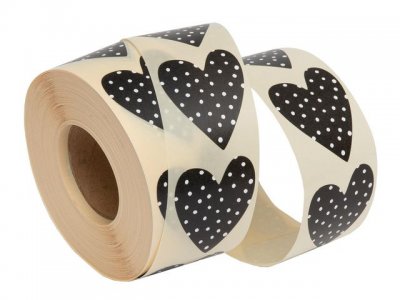 Etikett Hjärta Svart